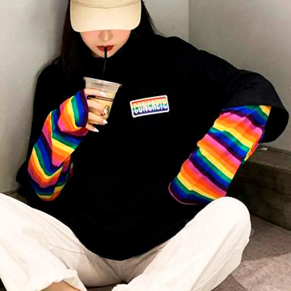 Concrete Rainbow Oversized Long Sleeve