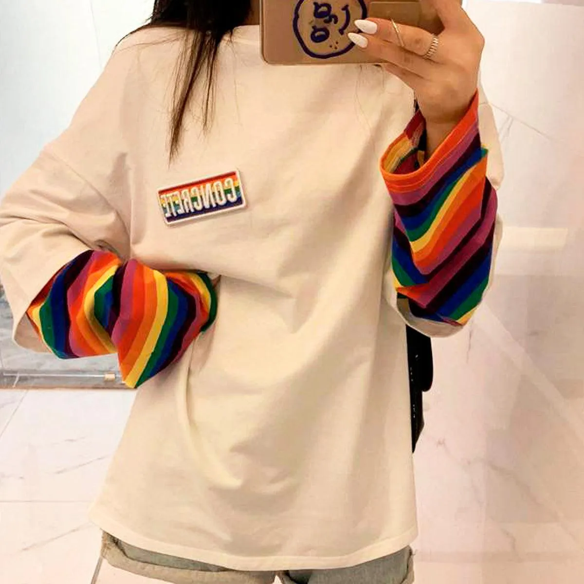 Concrete Rainbow Oversized Long Sleeve