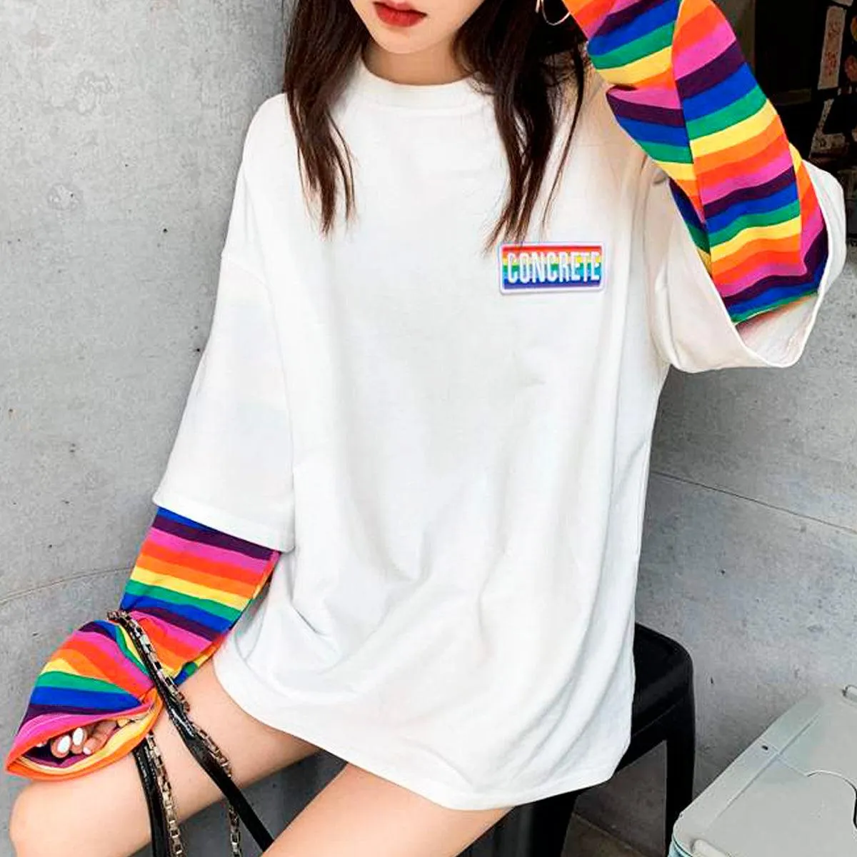 Concrete Rainbow Oversized Long Sleeve