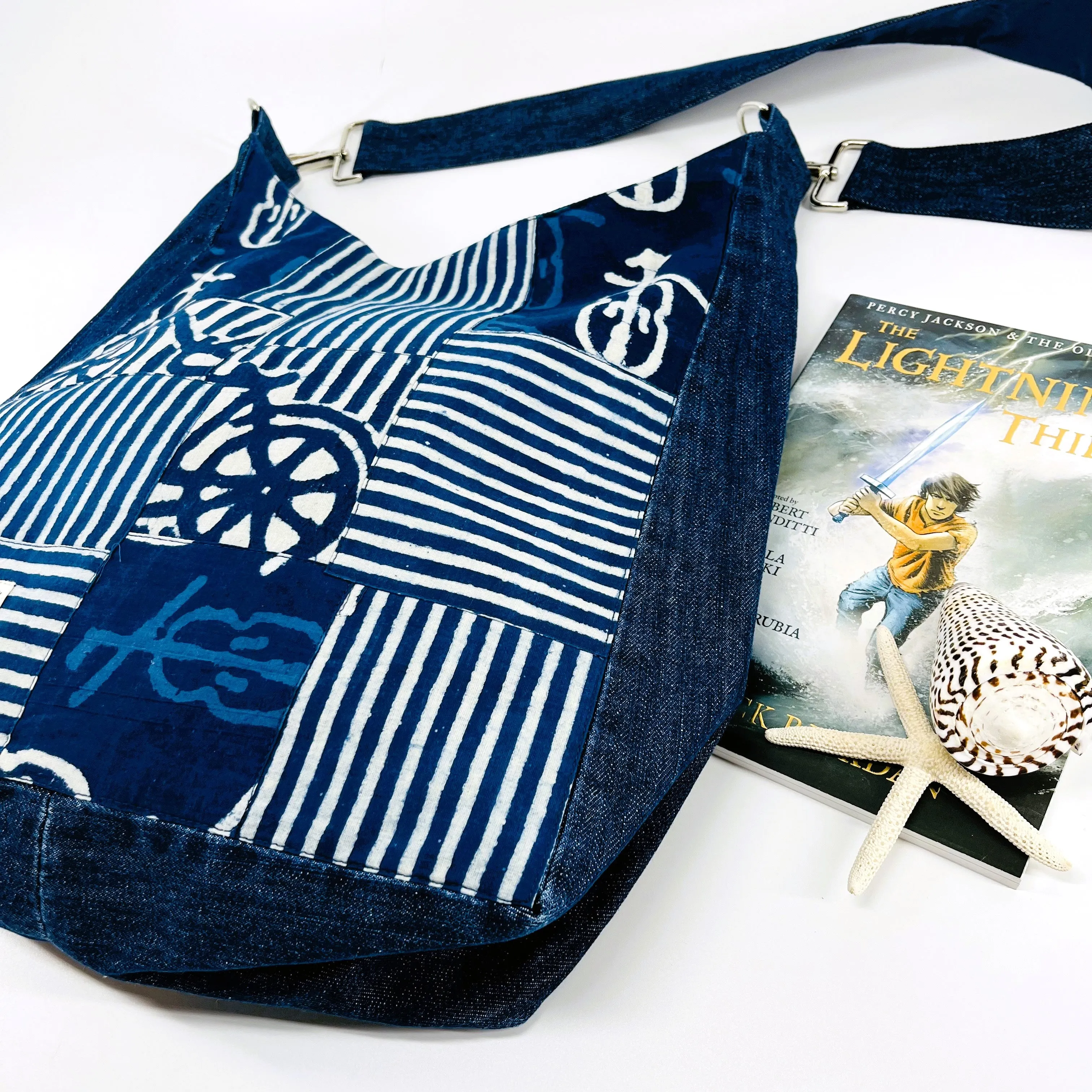 CUSTOM LISTING Large Denim Patchwork Bags & Denim Lace Bag