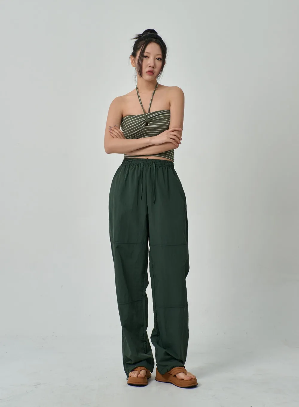 Drawstring Baggy Track Pants IF309