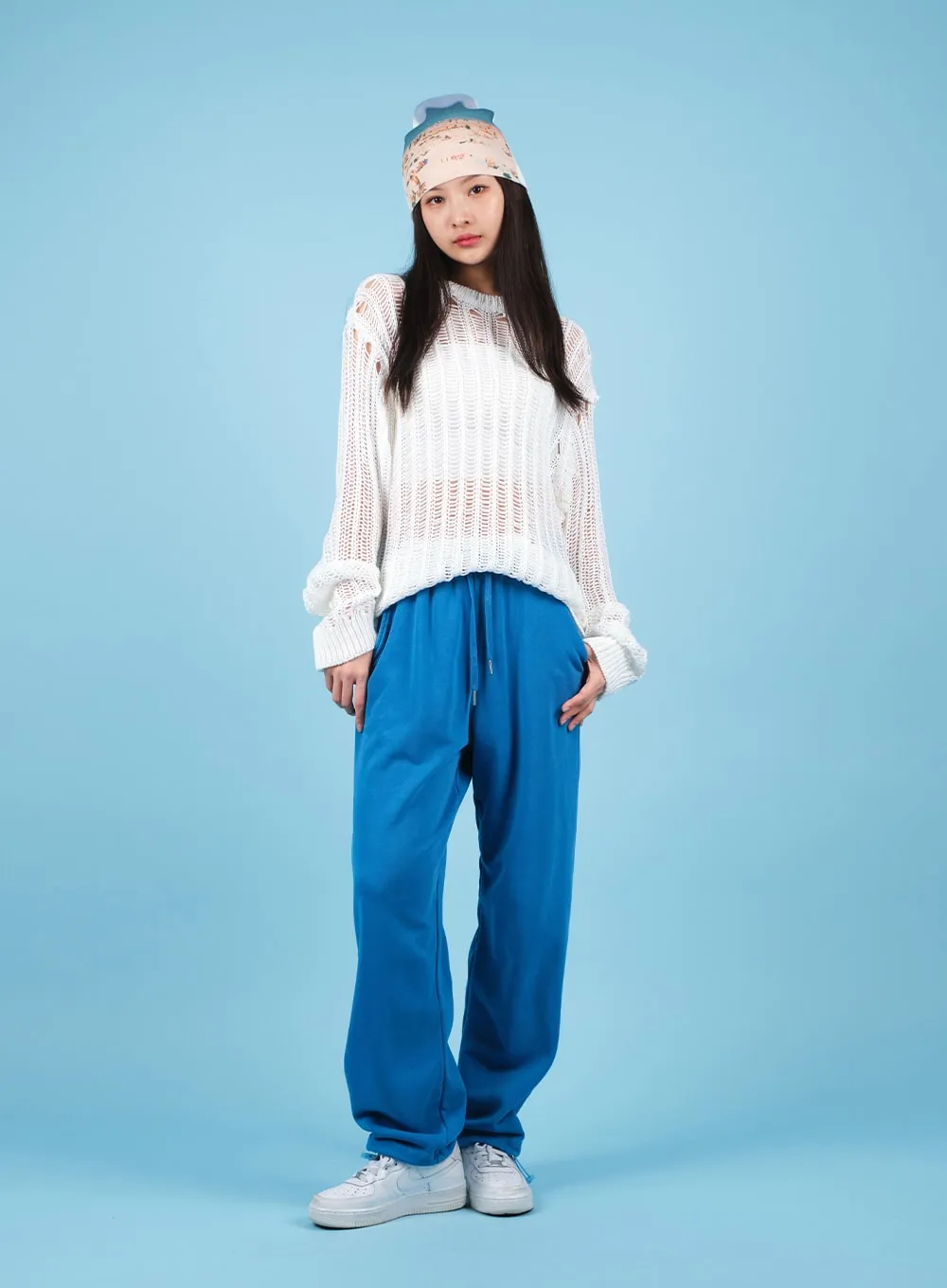 Drawstring Waist Banded Sweat Pants CAO13