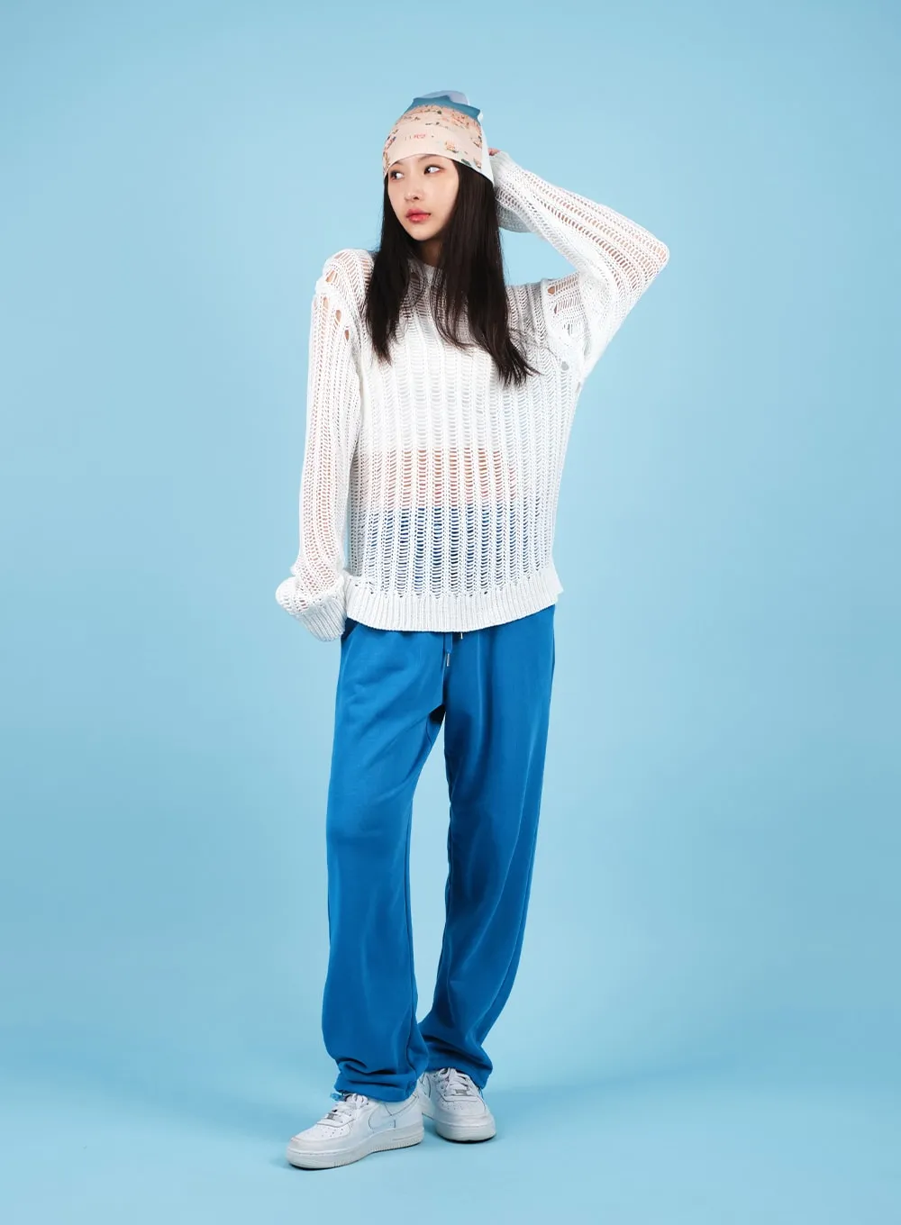 Drawstring Waist Banded Sweat Pants CAO13