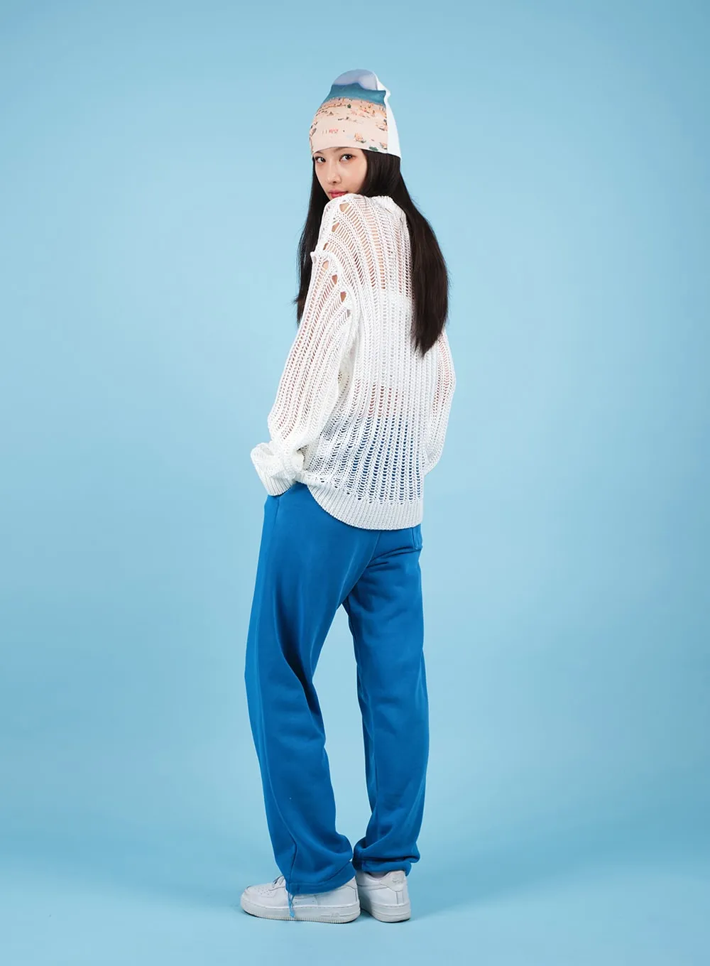 Drawstring Waist Banded Sweat Pants CAO13