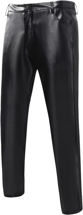 GIERIDUC Men's Faux Leather Pants Reversible Basketball Jerseys for Men Extra Long Lounge Pants Mens Athletic Dress Pants Men