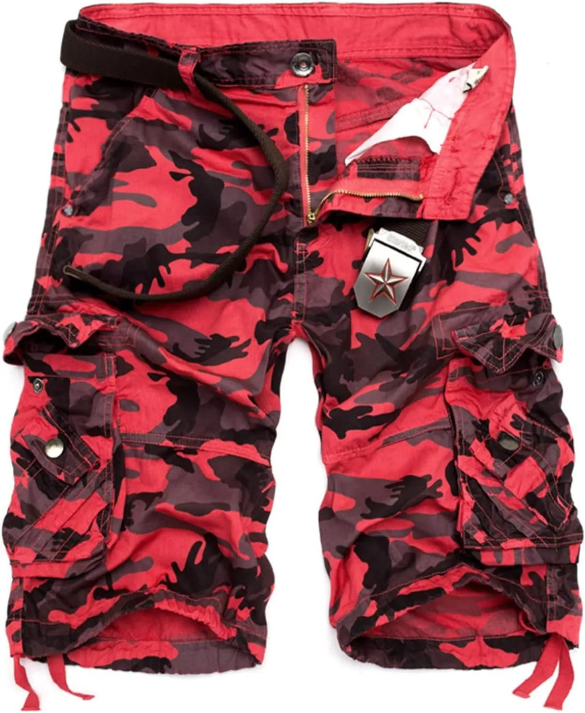 Mens Camo Work Shorts Relaxed Fit Multi-Pocket Camouflage Cargo Shorts Outdoor Fashion Lightweight Hiking Hunting Shorts