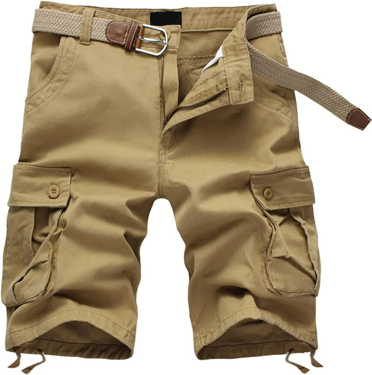 Mens Cargo Shorts Relaxed Fit Stretch Waist Multi Pocket Athletic Jogger Shorts Lightweight Tooling Shorts No Belt