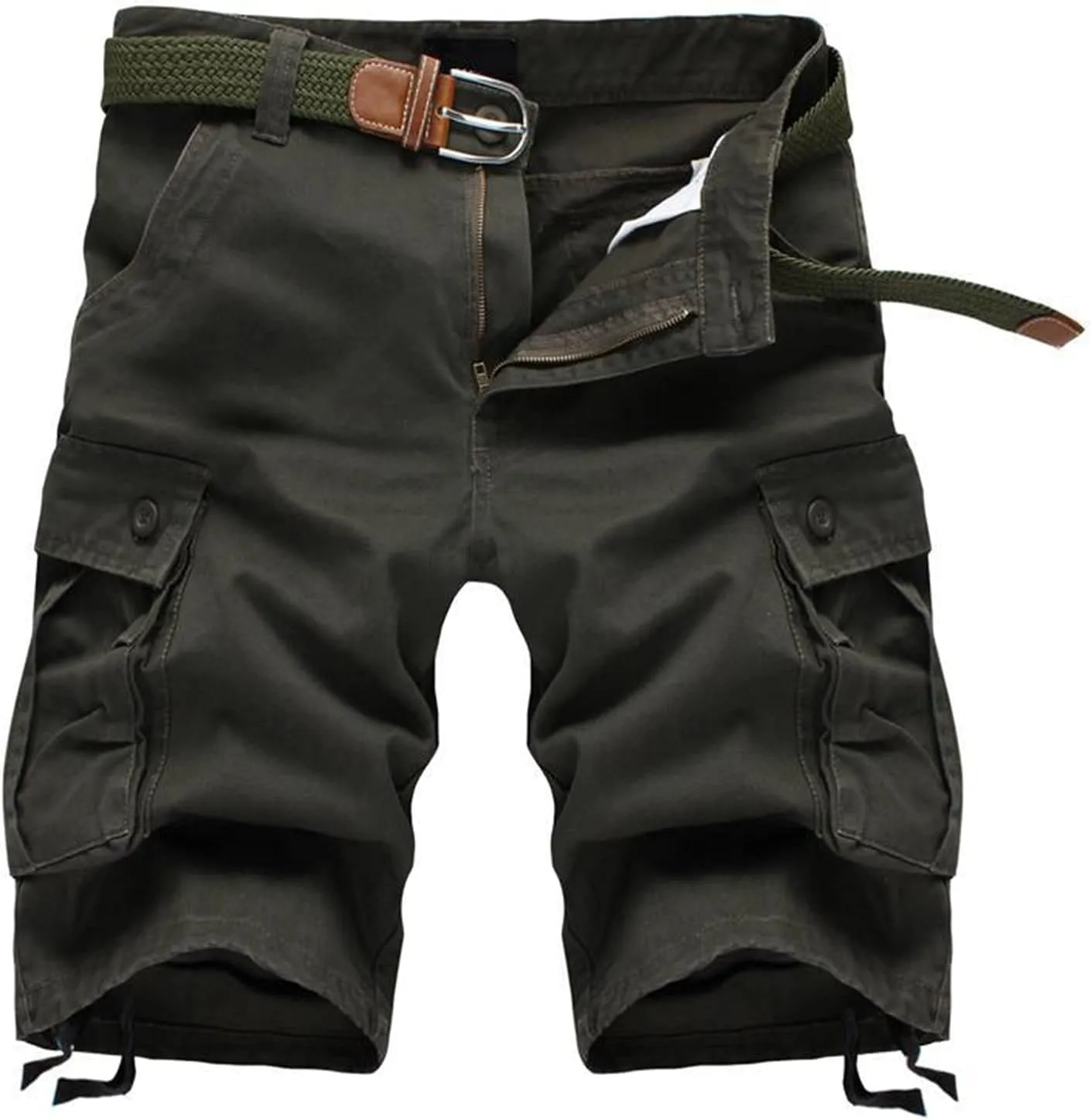 Mens Cargo Shorts Relaxed Fit Stretch Waist Multi Pocket Athletic Jogger Shorts Lightweight Tooling Shorts No Belt