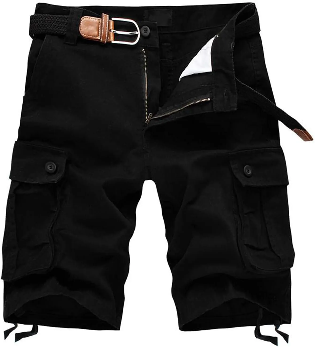 Mens Cargo Shorts Relaxed Fit Stretch Waist Multi Pocket Athletic Jogger Shorts Lightweight Tooling Shorts No Belt