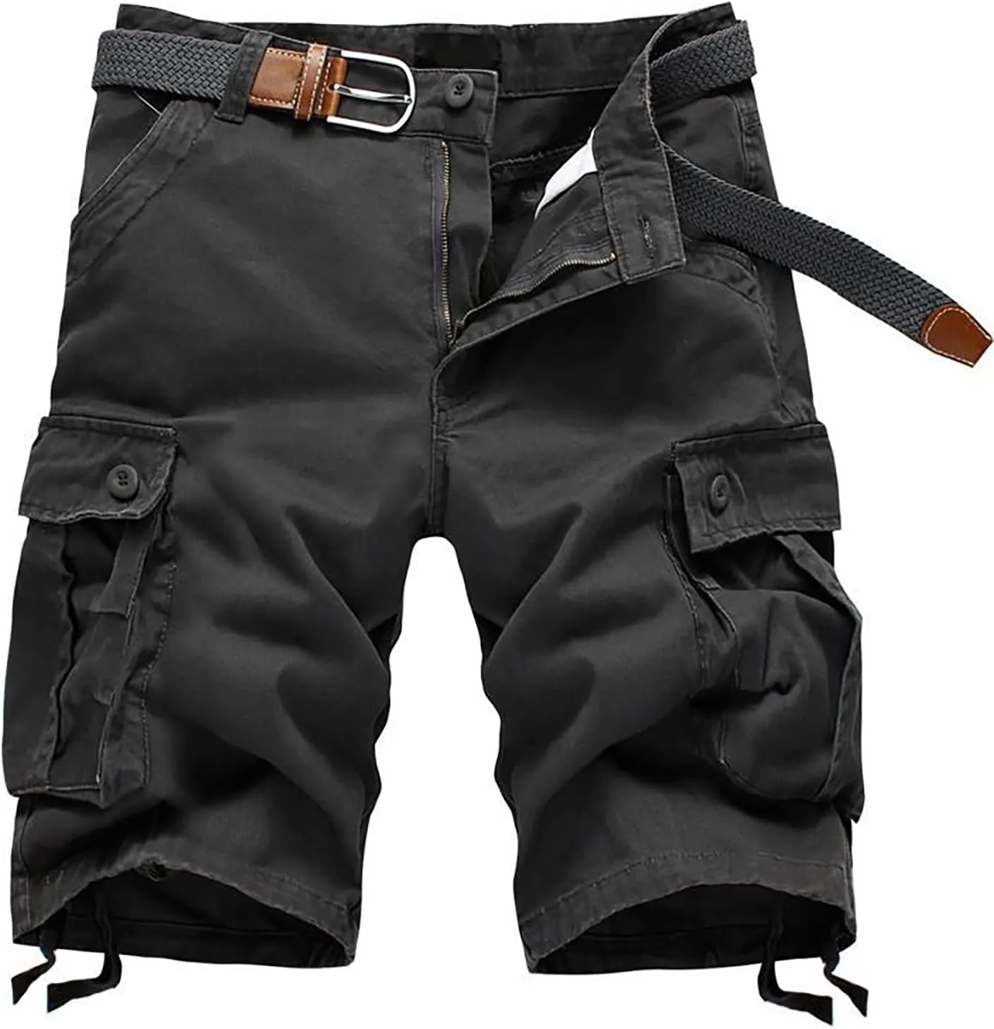 Mens Cargo Shorts Relaxed Fit Stretch Waist Multi Pocket Athletic Jogger Shorts Lightweight Tooling Shorts No Belt
