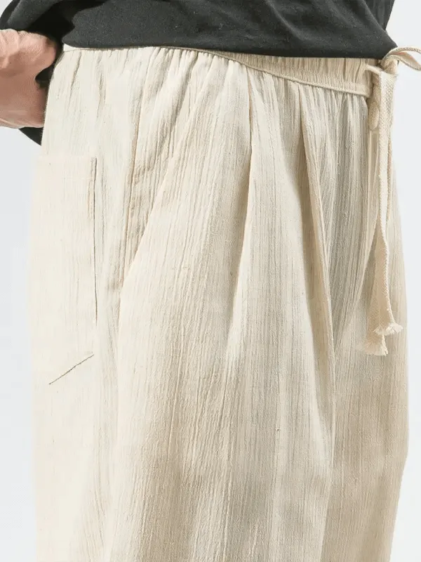 Men's Linen Pants with Drawstring