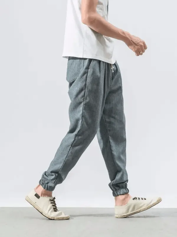 Men's Linen Pants with Drawstring