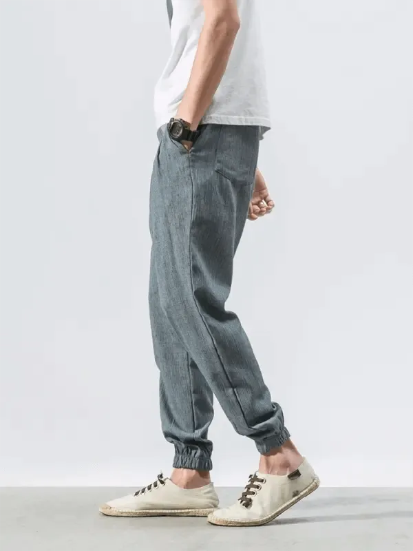 Men's Linen Pants with Drawstring