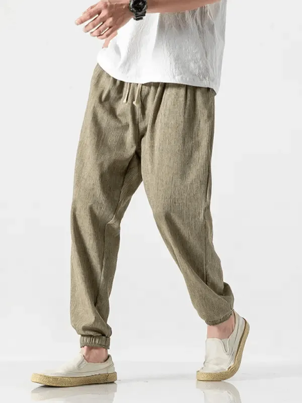 Men's Linen Pants with Drawstring