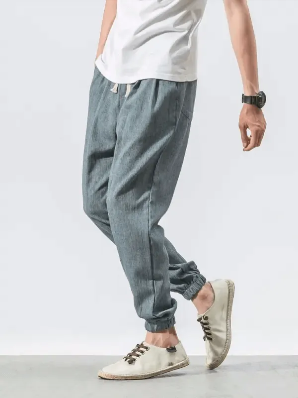 Men's Linen Pants with Drawstring