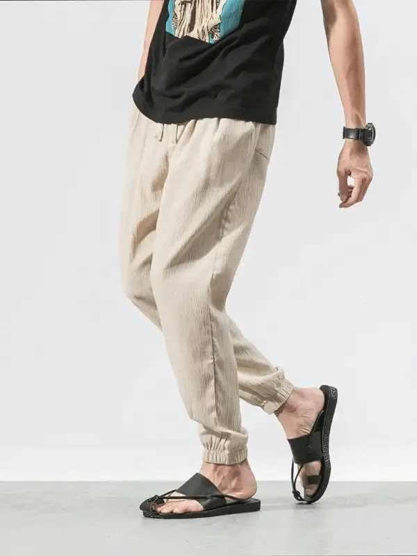 Men's Linen Pants with Drawstring