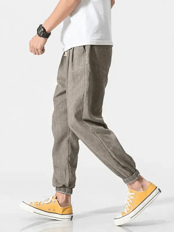 Men's Linen Pants with Drawstring