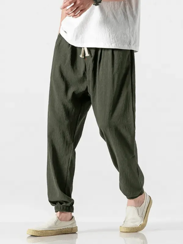 Men's Linen Pants with Drawstring