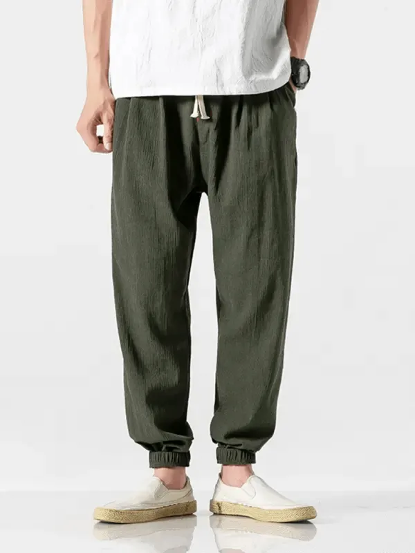 Men's Linen Pants with Drawstring