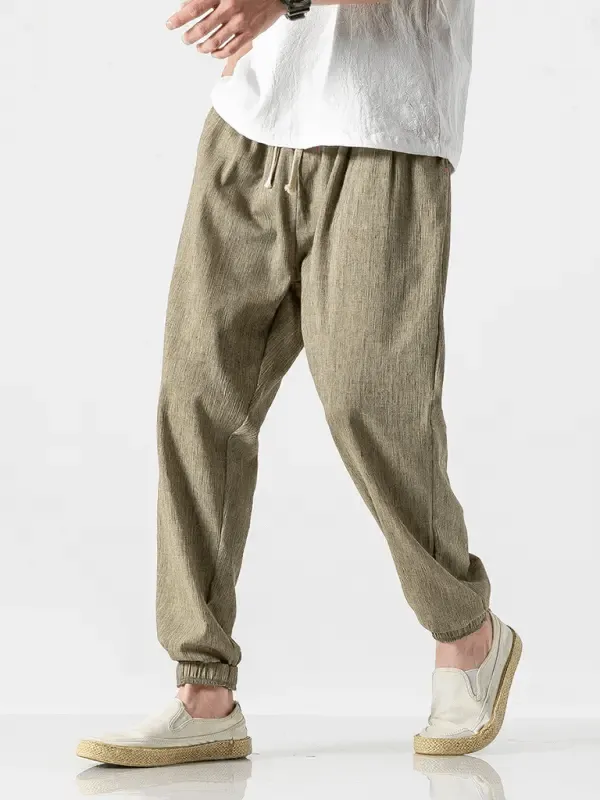 Men's Linen Pants with Drawstring