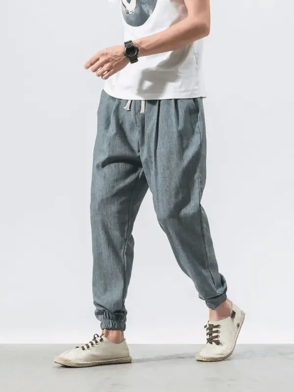 Men's Linen Pants with Drawstring