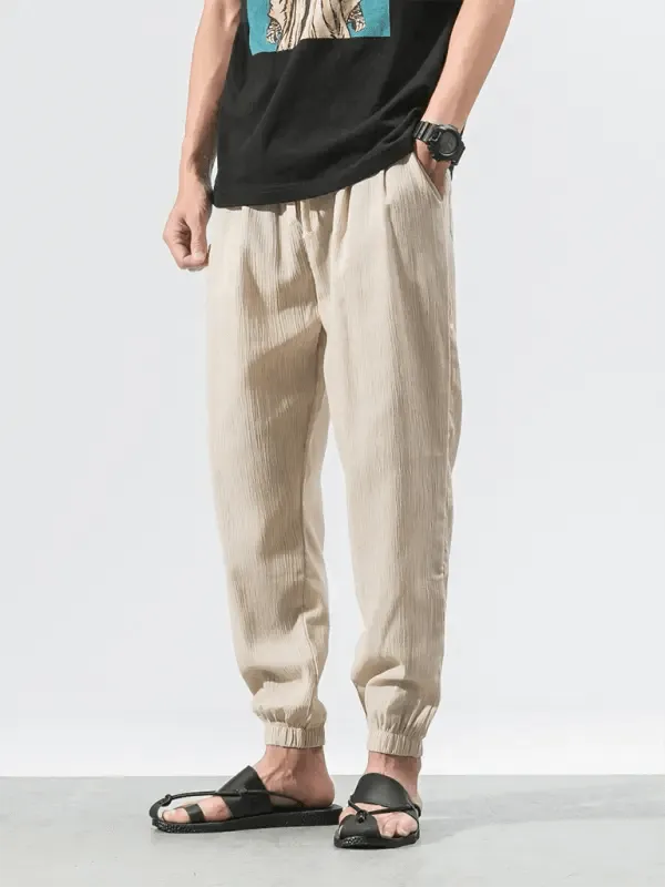 Men's Linen Pants with Drawstring