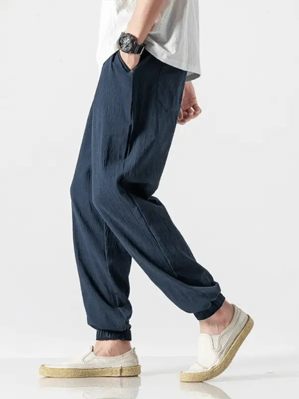Men's Linen Pants with Drawstring
