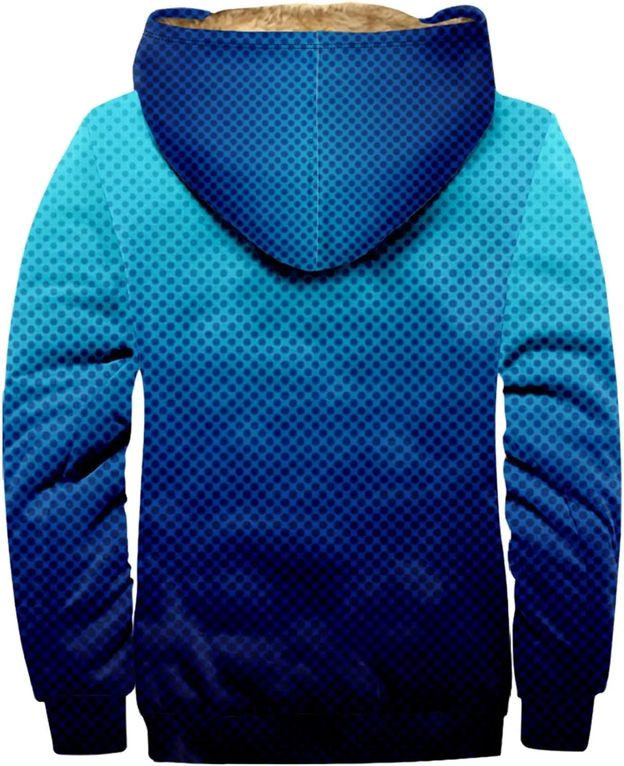 Men's Zip Up Hoodie Heavyweight Sweatshirt Fleece Sherpa Lined Warm Jacket Gradient Color Big&Tall Plus Size Clothes