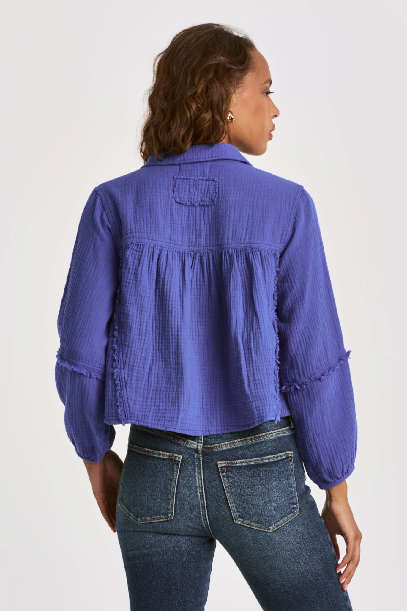 RADELLA BELL SLEEVE BLOUSE GALACTIC COBALT