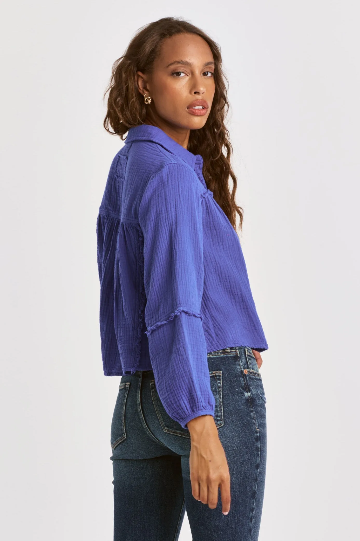 RADELLA BELL SLEEVE BLOUSE GALACTIC COBALT