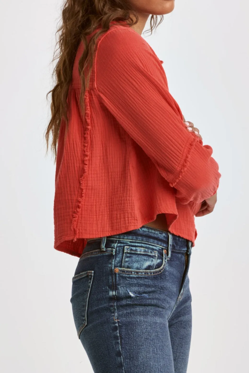 RADELLA BELL SLEEVE BLOUSE RADIENT RED
