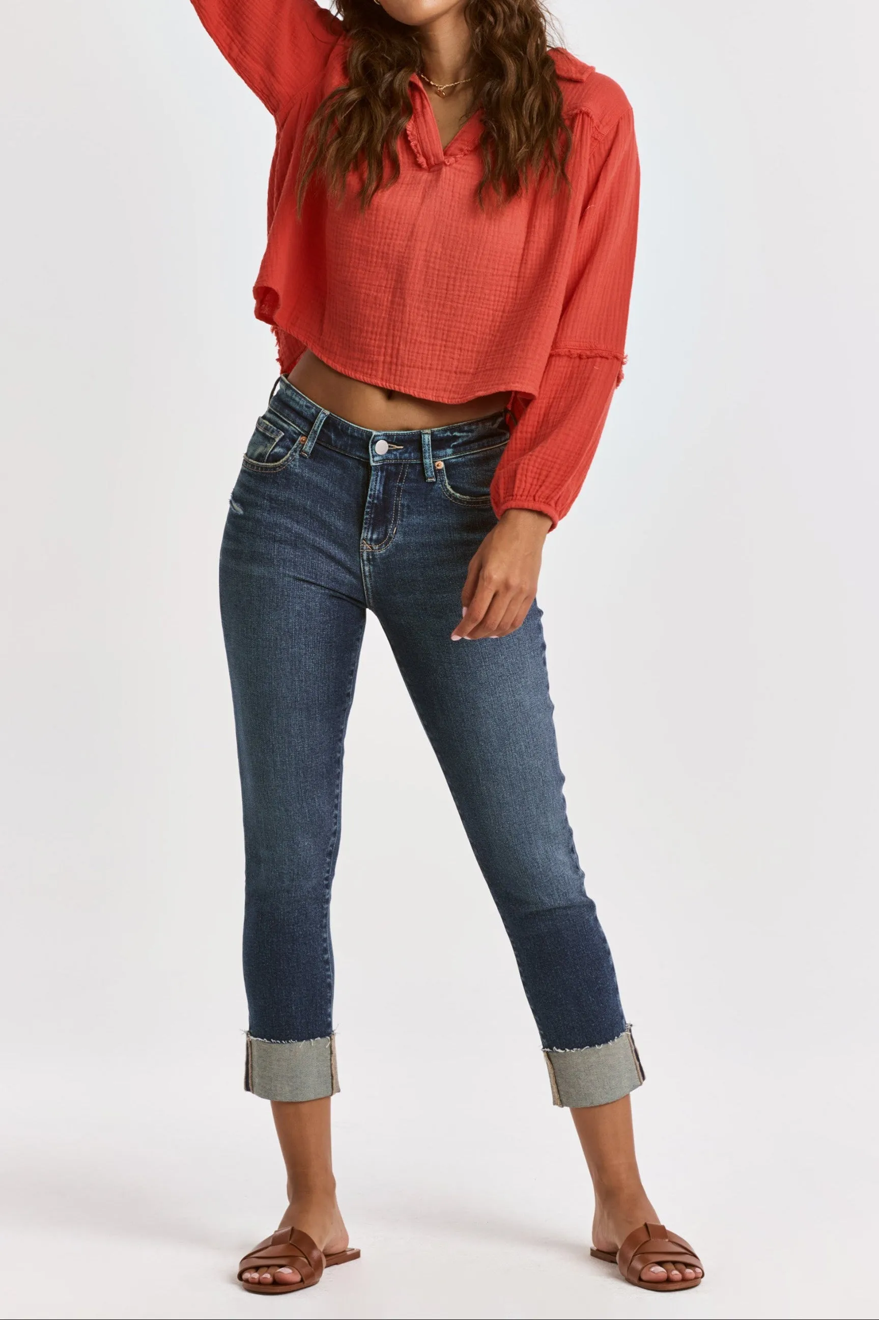 RADELLA BELL SLEEVE BLOUSE RADIENT RED