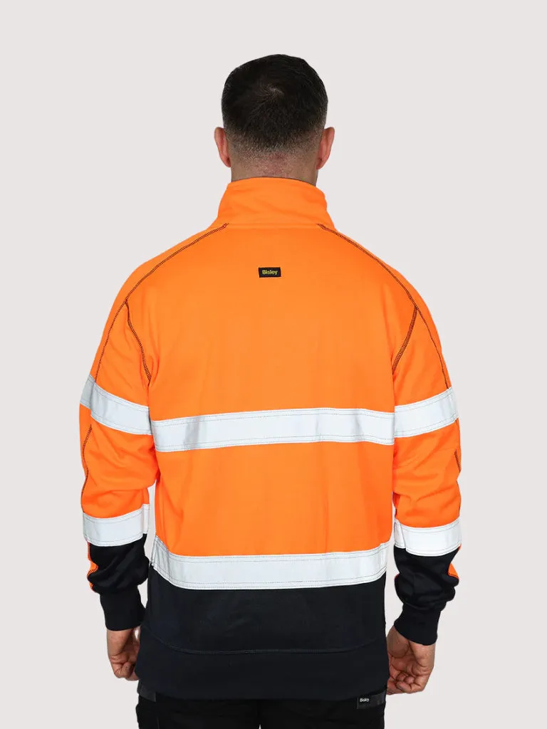 TAPED HI VIS ZIP FLEECE PULLOVER WITH SHERPA LINING
