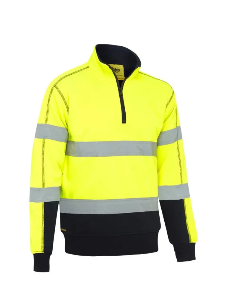 TAPED HI VIS ZIP FLEECE PULLOVER WITH SHERPA LINING
