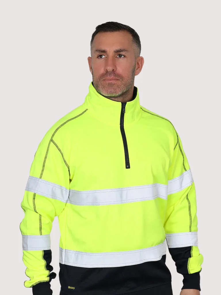 TAPED HI VIS ZIP FLEECE PULLOVER WITH SHERPA LINING