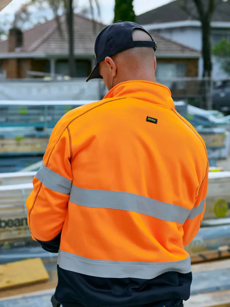 TAPED HI VIS ZIP FLEECE PULLOVER WITH SHERPA LINING