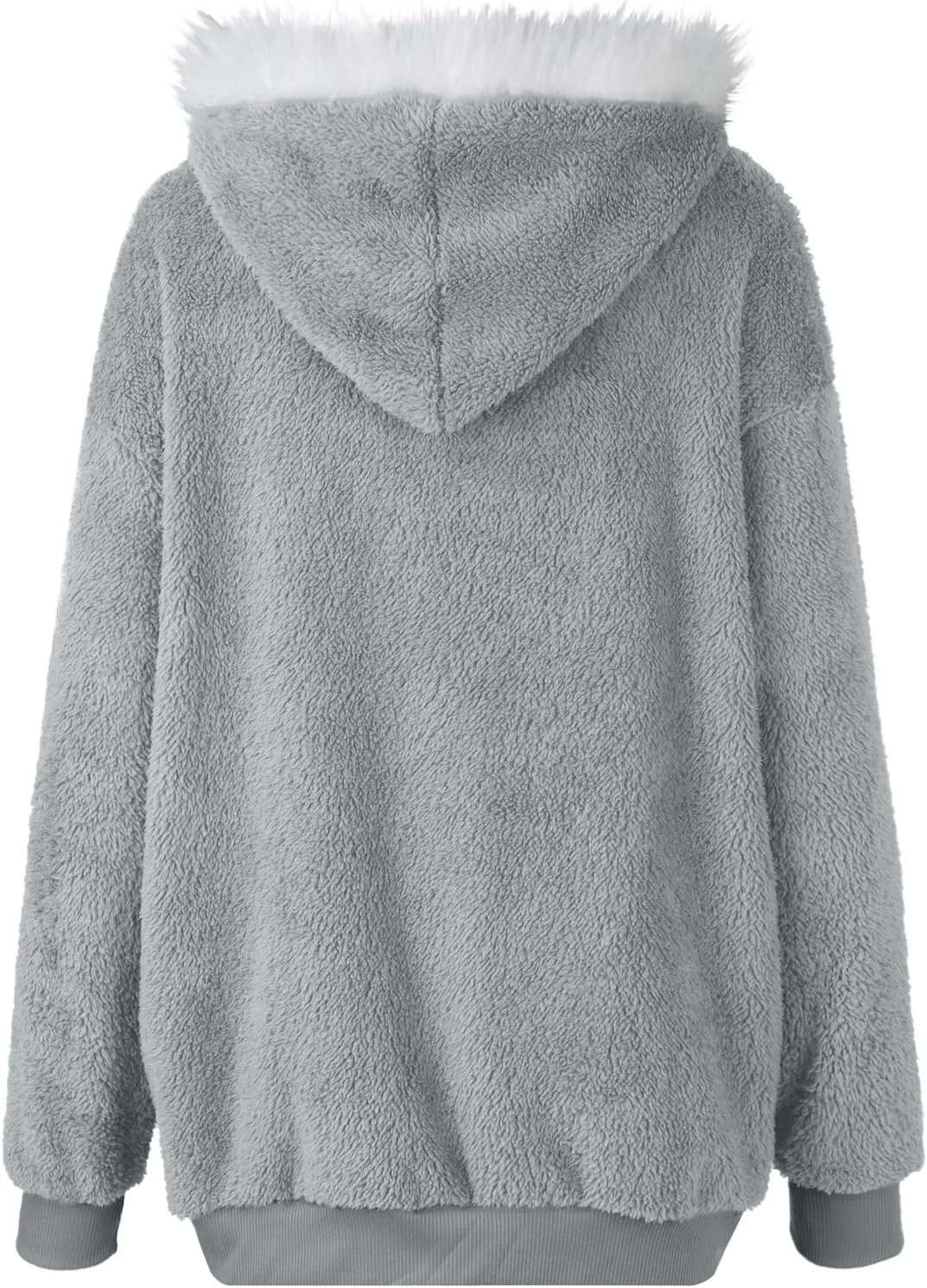 Winter Coats For Women Fuzzy Fleece Jacket Hooded Color Block Patchwork Cardigan Coat Outerwear With Pocket S-5XL