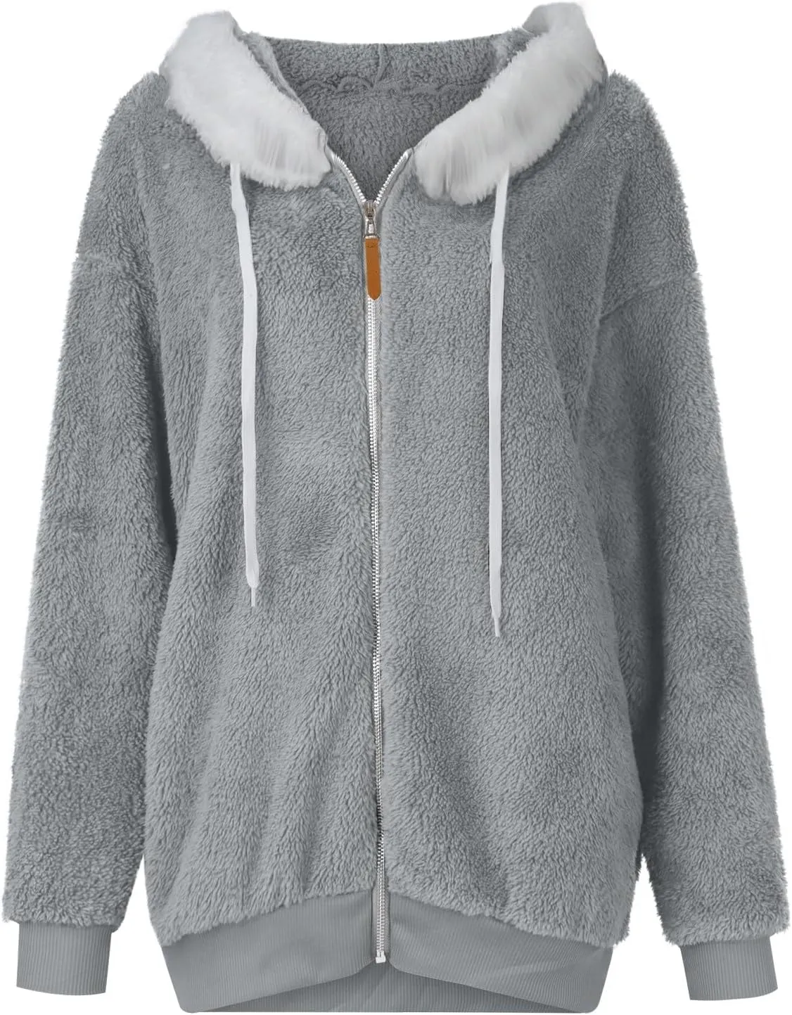 Winter Coats For Women Fuzzy Fleece Jacket Hooded Color Block Patchwork Cardigan Coat Outerwear With Pocket S-5XL