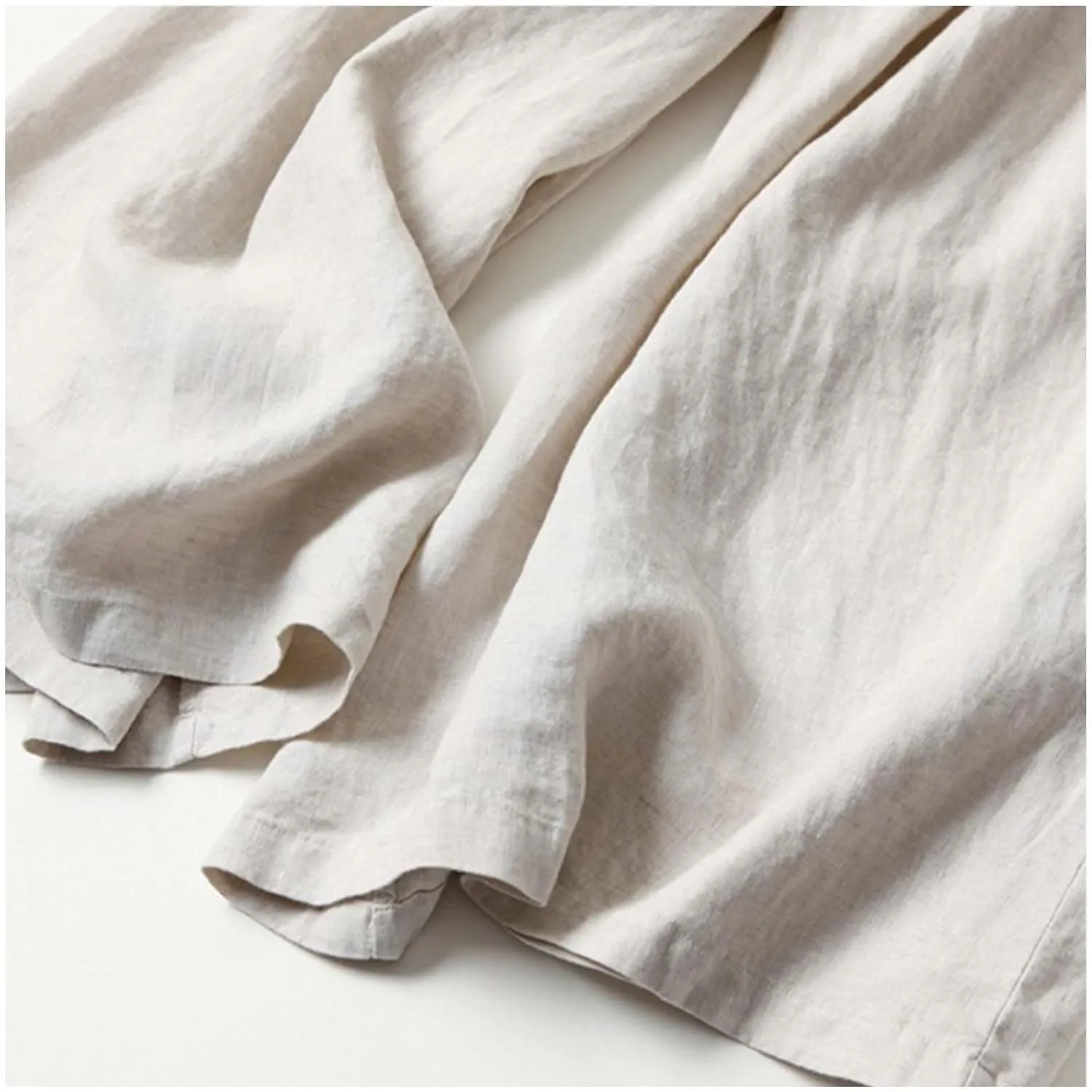 Women' s Culottes Linen Blend Wide Leg Pants Elastic Waist Casual Palazzo Trousers Solid Casual Loose Nine-Minute Pants