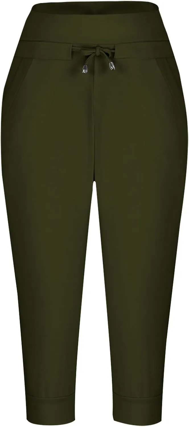 Womens Capris Joggers Pants Baggy Crop Sweatpants Lightweight Running Cropped Slacks Athletic Sports Soft Loun