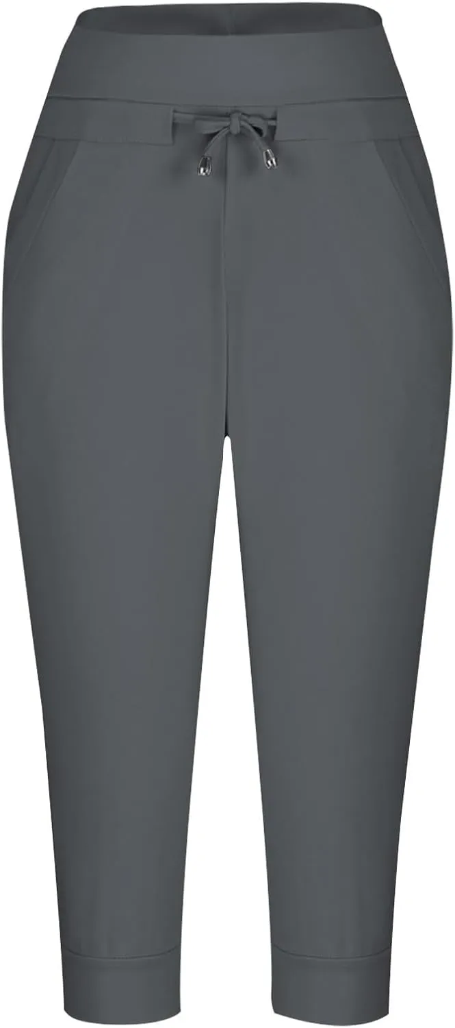 Womens Capris Joggers Pants Baggy Crop Sweatpants Lightweight Running Cropped Slacks Athletic Sports Soft Loun