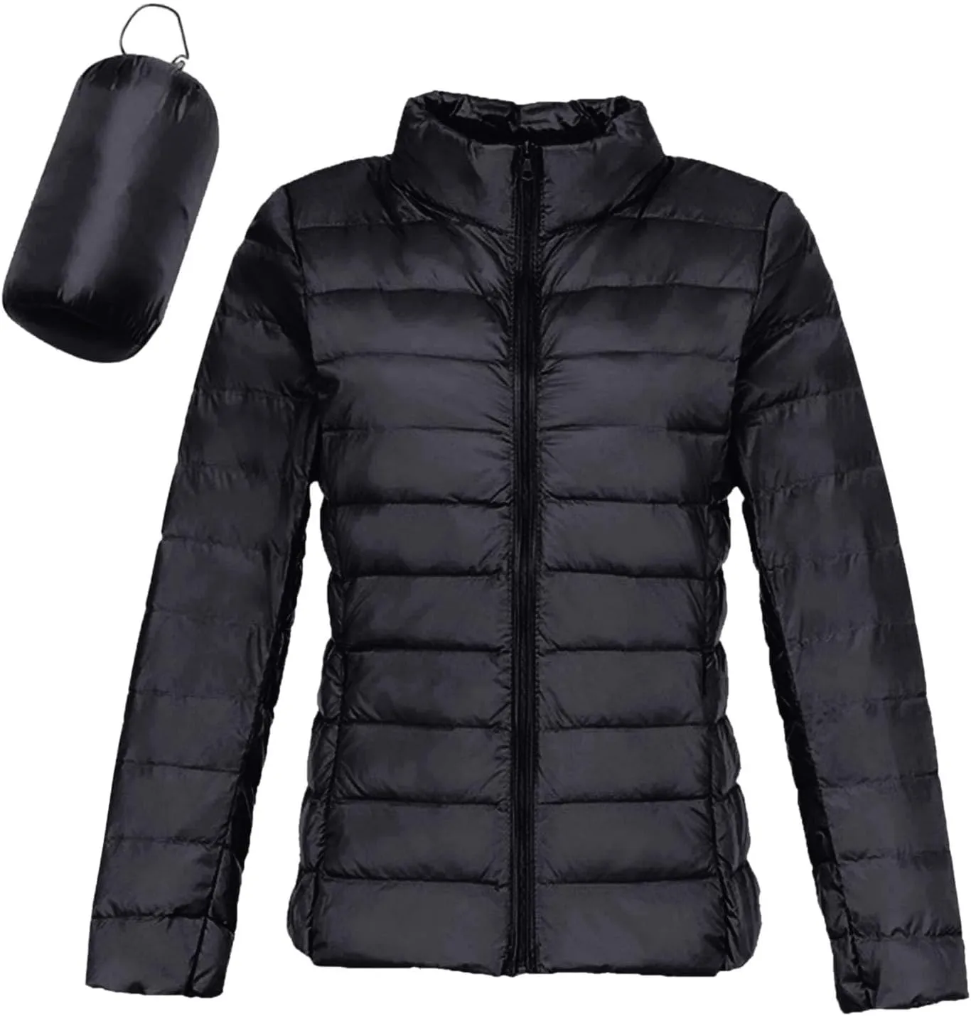 Women's Plus Size Lightweight Puffer Jacket Packable Winter Warm Quilted Bubble Coat Waterproof Windproof Collared